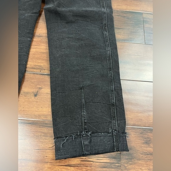 Anthro Pilcro Black Buckled Boyfriend Jeans HighRise Cinch Waist -Size 27 - Picture 13 of 16